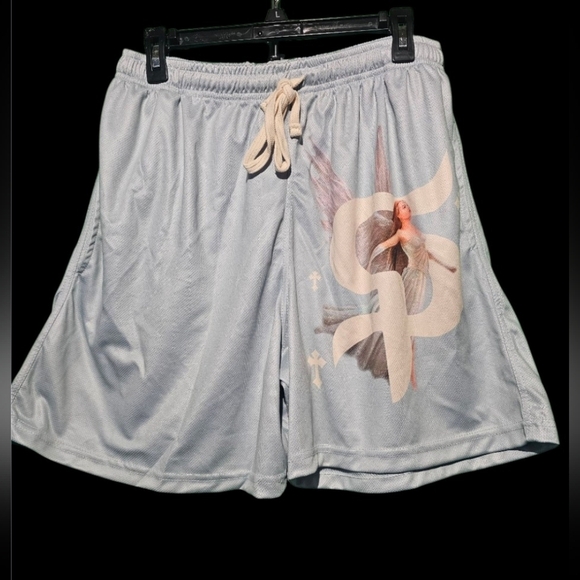 Saint Potential Mens Sky Blue Angel Graphic Athletic Shorts Size XL EUC - Picture 1 of 2
